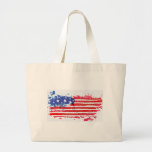 Bolsa Tote Grande watercolor grunge American Flag