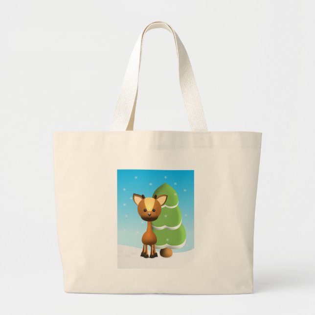 Bolsa Tote Grande Wayne Deer na neve (Frente)