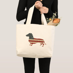 Bolsa Tote Grande Weenie The Pessoas Dachshund 4 De Julho