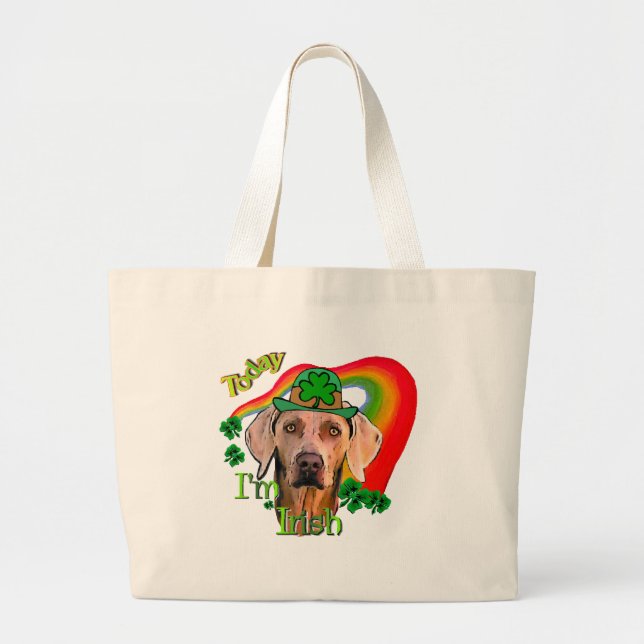Bolsa Tote Grande Weimaraner Saint Patricks (Frente)