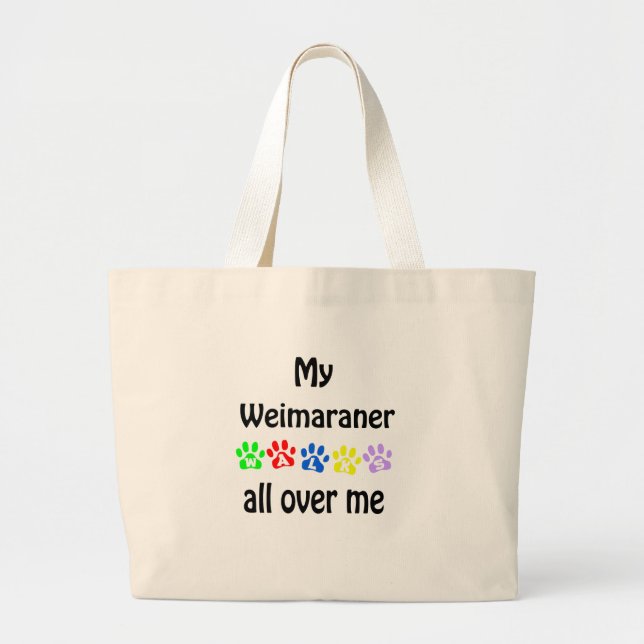 Bolsa Tote Grande Weimaraner Walks Design (Frente)
