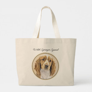 Bolsa Tote Grande Welsh Springer Spaniel Pintura Original