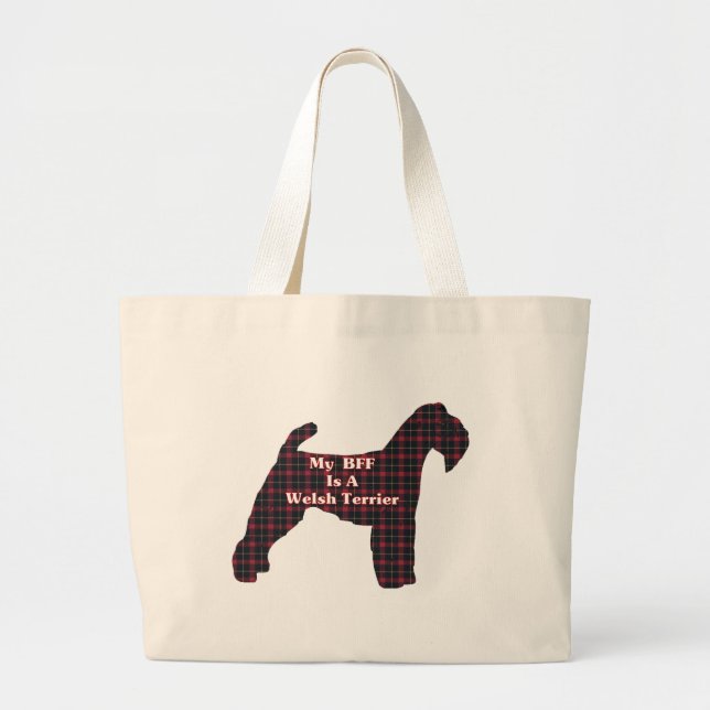 Bolsa Tote Grande Welsh Terrier BFF Tote Bag (Frente)