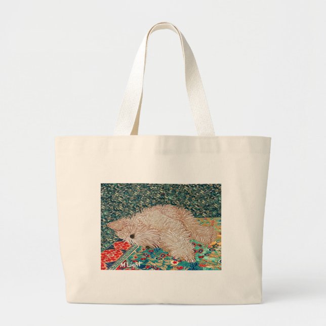 Bolsa Tote Grande Wheaten Terrier Bedtime (Frente)