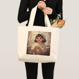 Bolsa Tote Grande Whimsical Girl Tote Bag
