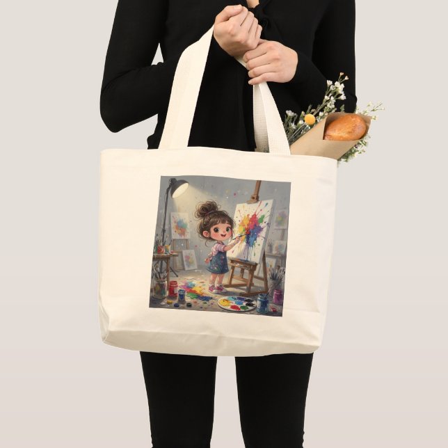 Bolsa Tote Grande Whimsical Girl Tote Bag (Frente (produto))
