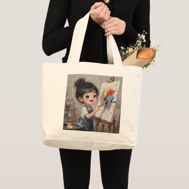 Bolsa Tote Grande Whimsical Girl Tote Bag (Frente (produto))