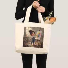 Bolsa Tote Grande Whimsical Girl Tote Bag