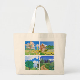 Bolsa Tote Grande Whimsical Summer Countryside