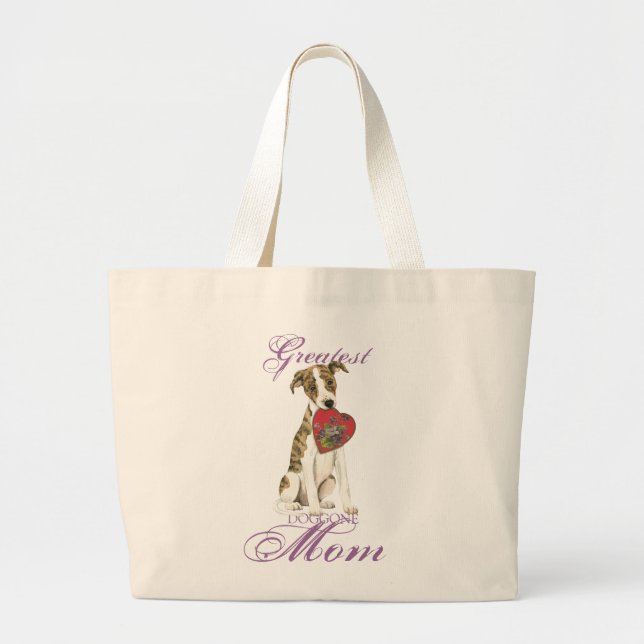Bolsa Tote Grande Whippet Heart Mãe (Frente)