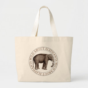 Bolsa Tote Grande Wild About Elephants