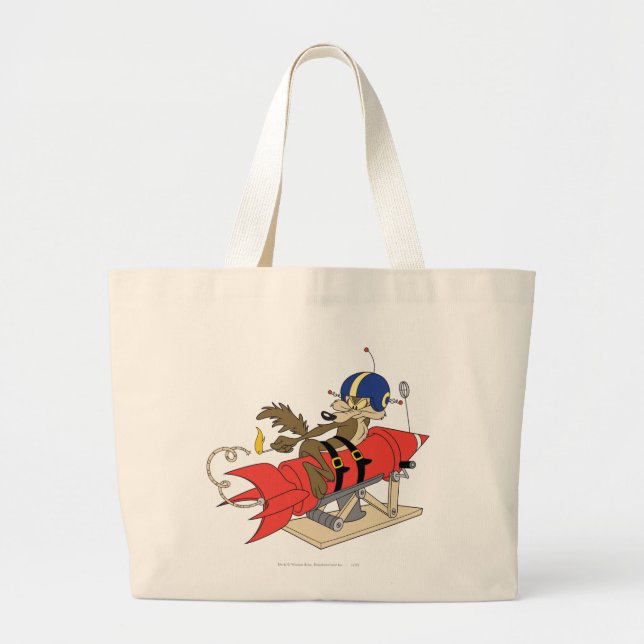 Bolsa Tote Grande WILE E. COYOTE™ Lançando Foguete Vermelho (Frente)