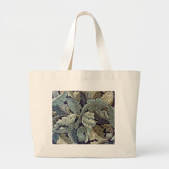 Bolsa Tote Grande William Morris Acanthus Wallpaper Folhas (Frente)