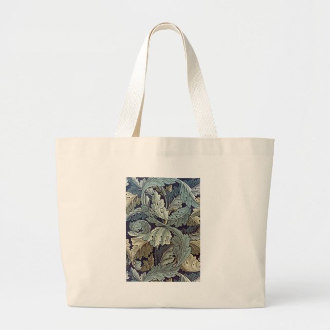 Bolsa Tote Grande William Morris Acanthus Wallpaper Folhas (Frente)