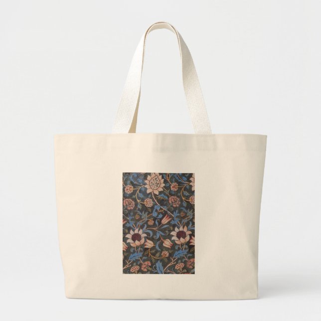 Bolsa Tote Grande William Morris Evenlode Textile Floral Art (Frente)