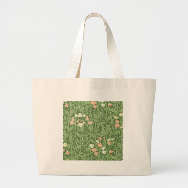 Bolsa Tote Grande William Morris Sweet Pea Floral Design (Frente)