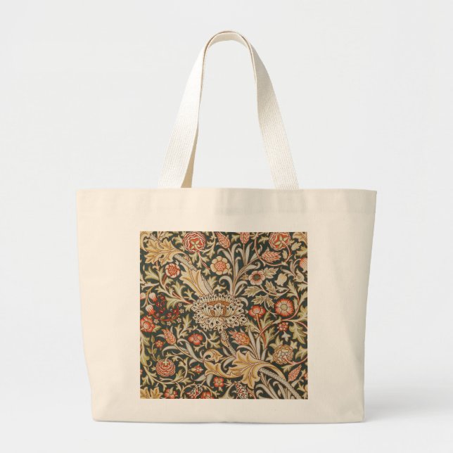 Bolsa Tote Grande William Morris Trent Garden Flower Classic Botânic (Frente)