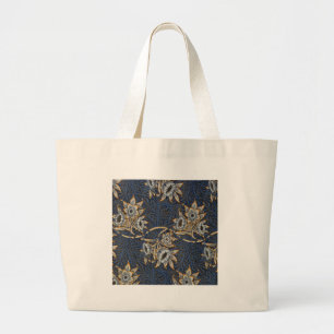 Bolsa Tote Grande William Morris Tulip Willow Blue Patterno