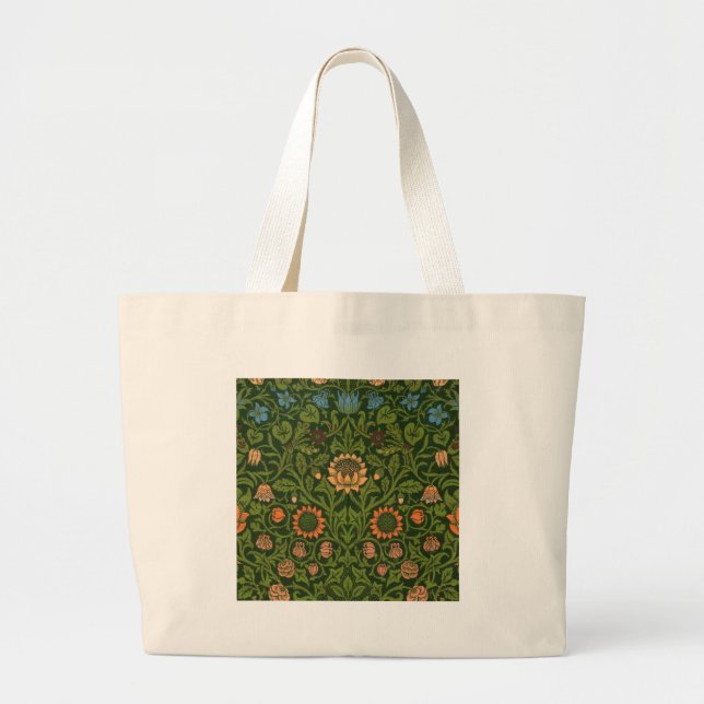 Bolsa Tote Grande William Morris Violet e Columbine Art Rug (Frente)