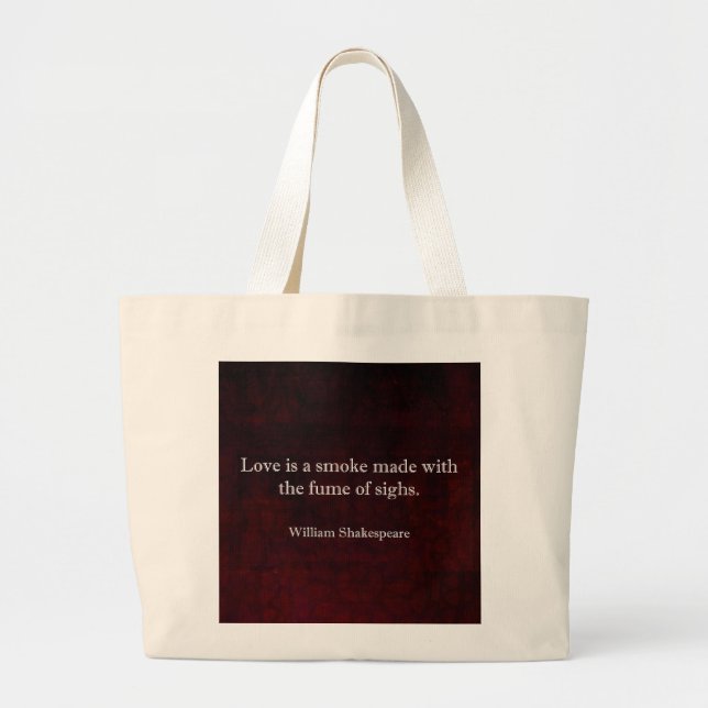 Bolsa Tote Grande William Shakespeare Romeo e Juliet LOVE Citação (Frente)