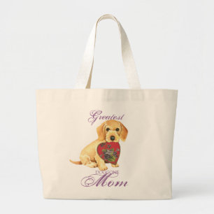 Bolsa Tote Grande Wirehaired Dachshund Heart Mãe