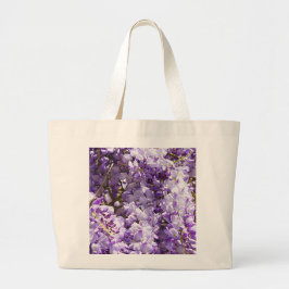 Bolsa Tote Grande Wisteria Purple Floral Flor Tree Violet