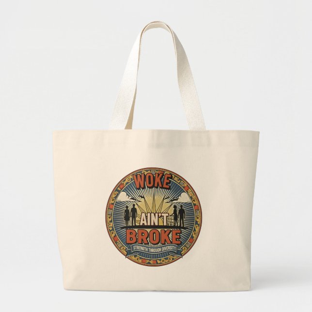 Bolsa Tote Grande Woke ain't Broke Jumbo Tote (Frente)