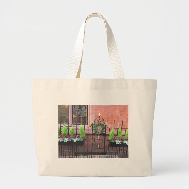 Bolsa Tote Grande Wreath Natal (Frente)