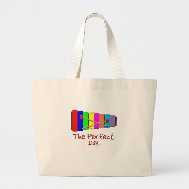 Bolsa Tote Grande Xilofone de Dia Perfeito (Frente)