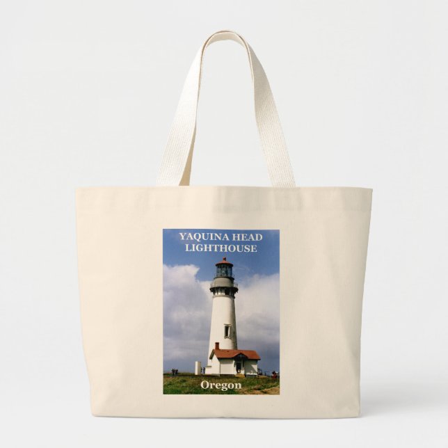 Bolsa Tote Grande Yaquina Head Lighthouse, Oregon (Frente)