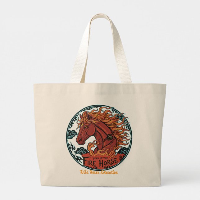 Bolsa Tote Grande Year of the Fire Horse Tote Bag (Verso)