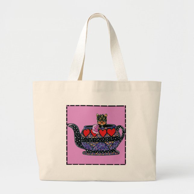 Bolsa Tote Grande Yorkie Poo (Frente)