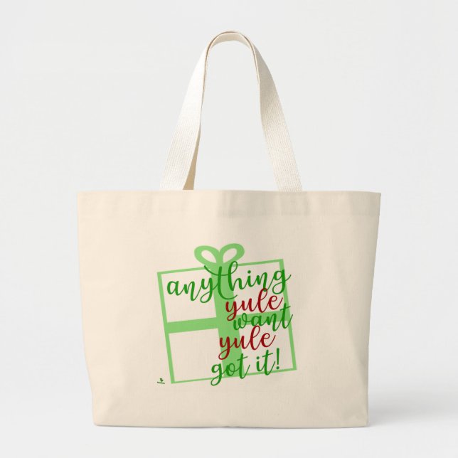 Bolsa Tote Grande Yule Got It Fun Christmas Slogan Statement (Frente)