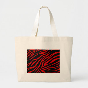 Bolsa Tote Grande zebra vermelha