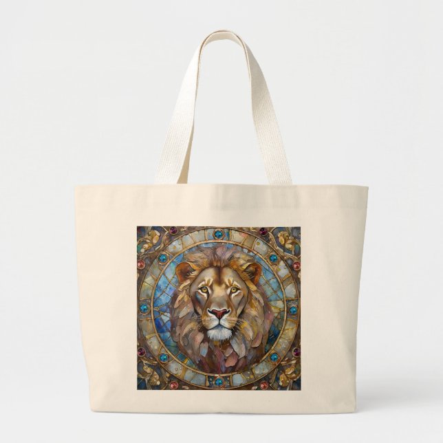 Bolsa Tote Grande Zodiac - Leão o Leão (Frente)