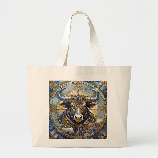 Bolsa Tote Grande Zodiac - Taurus The Bull (Frente)