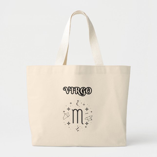 Bolsa Tote Grande zodíaco de virgem (Frente)