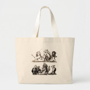 Bolsa Tote Grande Zoo do Leão de Elefante de Corte Animal