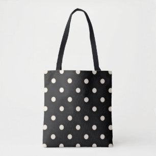 Bolsa Tote Grandes Bolinhas, brancas e pretas