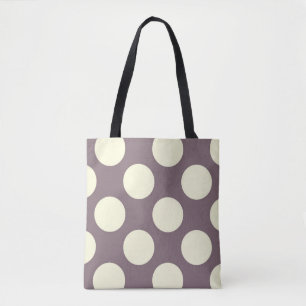 Bolsa Tote Grandes círculos de bolinhas de nata em roxo