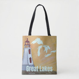 Bolsa Tote Grandes Lagos Arte Vestível