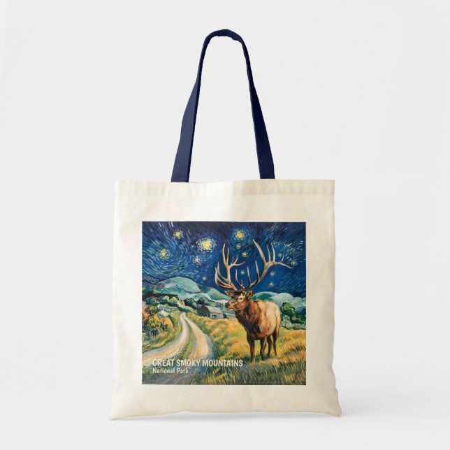 Bolsa Tote Grandes Montanhas Sombrias Animal Alce Van Gogh Vi (Frente)