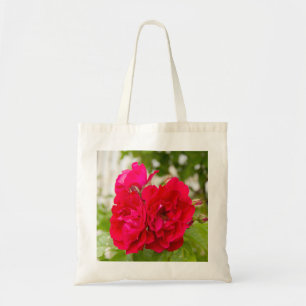 Bolsa Tote Grandes rosas vermelhas no jardim
