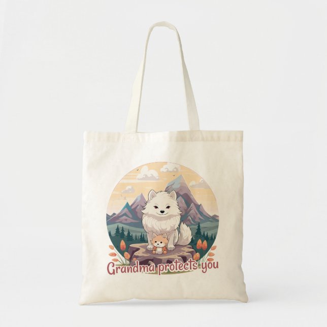 Bolsa Tote Grandma protects you (Frente)