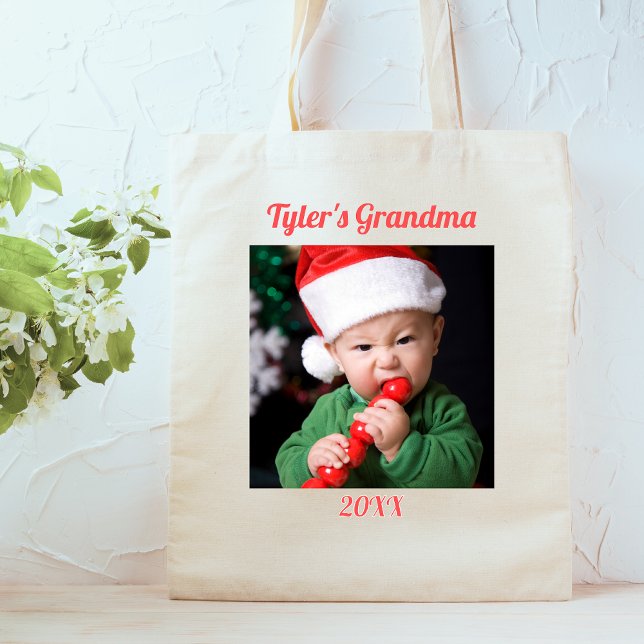 Bolsa Tote Grandmas Christmas Two Photo  (Criador carregado)