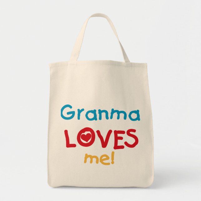 Bolsa Tote Granma me ama T-shirts e presentes (Frente)
