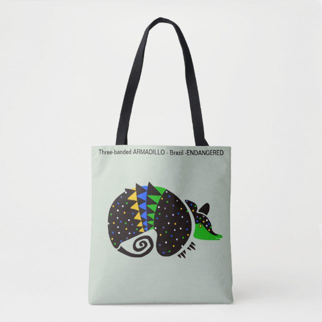 Bolsa Tote Graphic Three banded ARMADILLO - Wildlife - Nature (Frente)