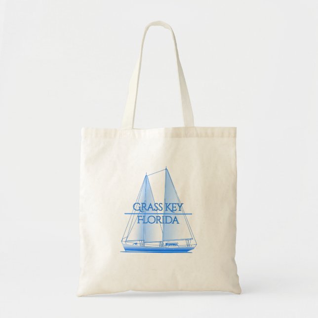 Bolsa Tote Grass Key Coastal Nautical Sailing Sailor (Frente)