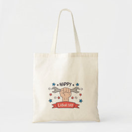 Bolsa Tote Grático de Crachá do Dia do Trabalho em Cor
