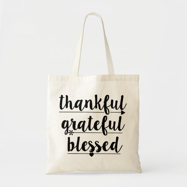 Bolsa Tote grato grato abençoado (Frente)